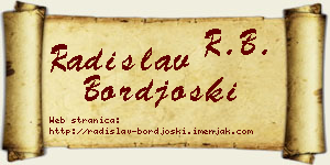 Radislav Borđoški vizit kartica